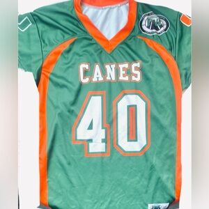 Canes Green and Orange Football Jersey